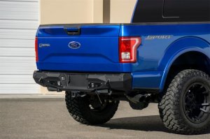 Ford F-150 Bumper - Rear - Addictive Desert Designs - Stealth Fighter - Hammer Black with Satin Black panels - `15-`18